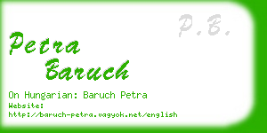 petra baruch business card